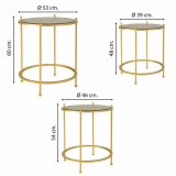 St med 3 borde Alexandra House Living Guld 53 x 60 x 53 cm #5