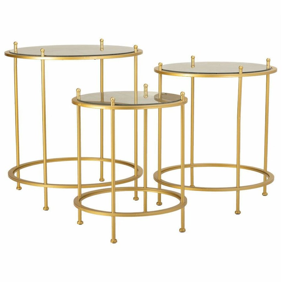 St med 3 borde Alexandra House Living Guld 53 x 60 x 53 cm #1