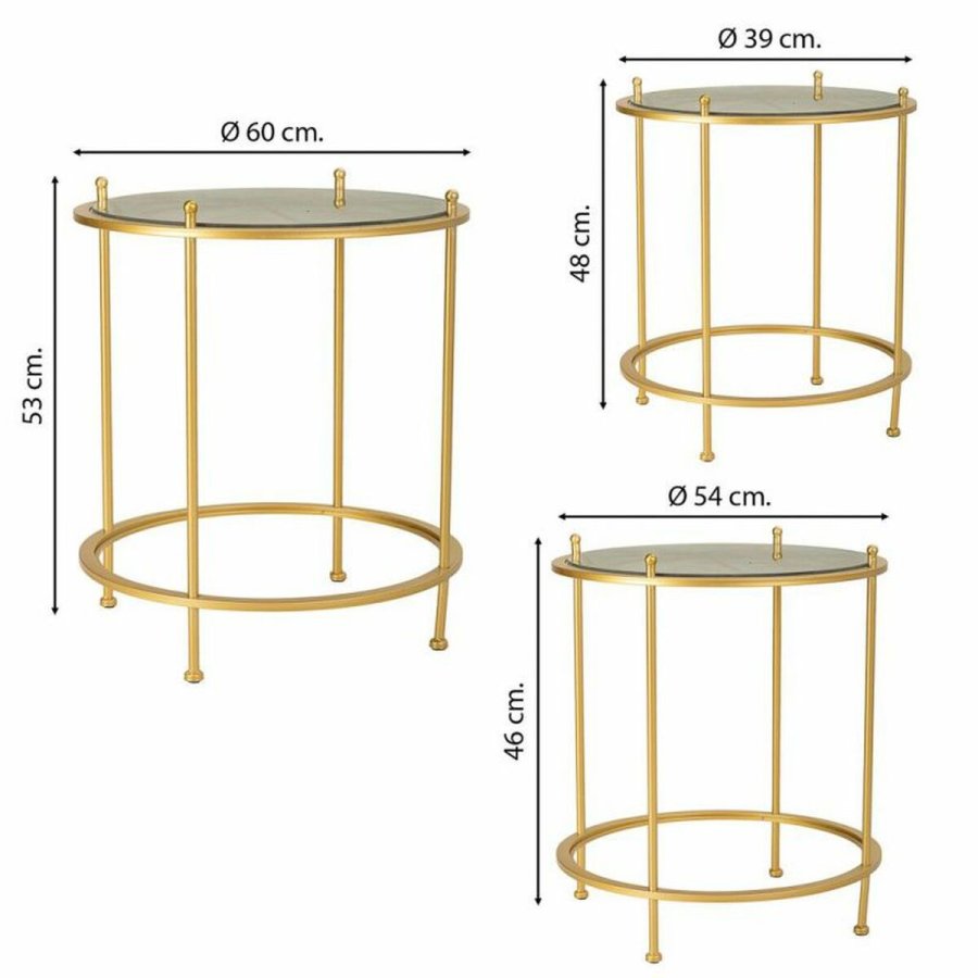St med 3 borde Alexandra House Living Guld 53 x 60 x 53 cm #5