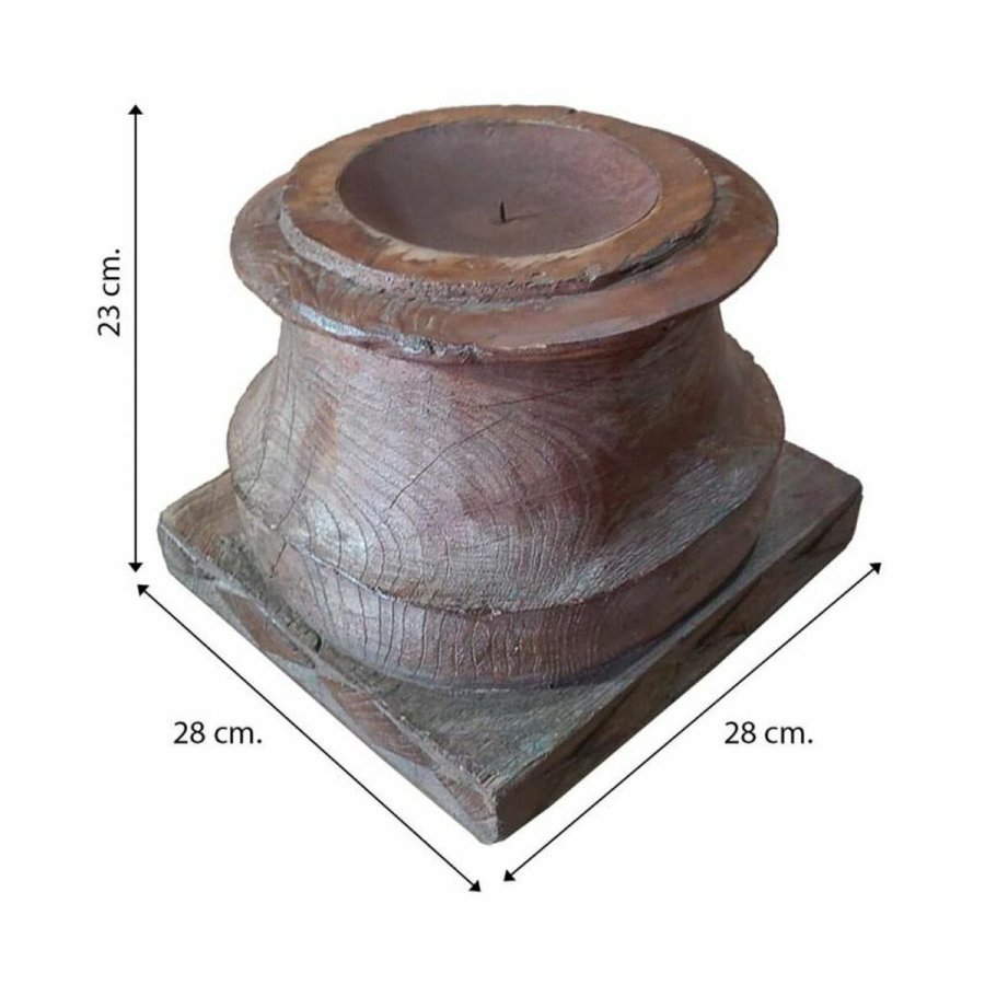 Lysestage Alexandra House Living Brun Akacie Mangotr 28 x 23 x 28 cm #3