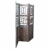 Sammenfoldelig skrm Alexandra House Living Brun Akacie Mangotr 3 x 176 x 114 cm Traditionel stil #2