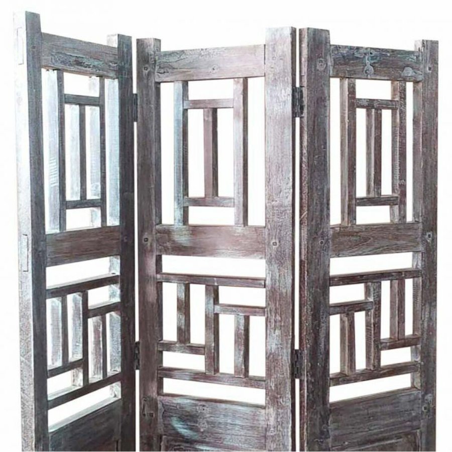 Sammenfoldelig skrm Alexandra House Living Brun Akacie Mangotr 3 x 176 x 114 cm Traditionel stil #3