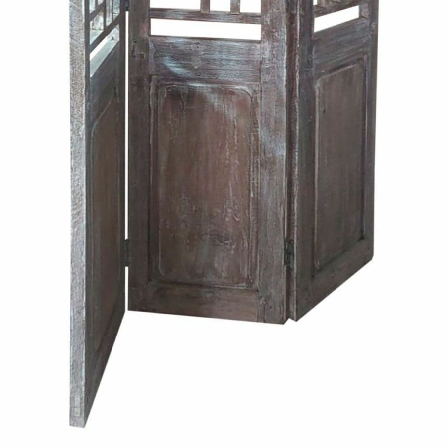 Sammenfoldelig skrm Alexandra House Living Brun Akacie Mangotr 3 x 176 x 114 cm Traditionel stil #4