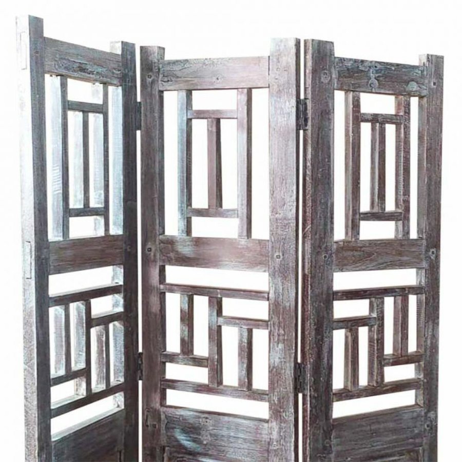 Sammenfoldelig skrm Alexandra House Living Brun Akacie Mangotr 3 x 176 x 114 cm Traditionel stil #3