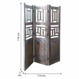 Sammenfoldelig skrm Alexandra House Living Brun Akacie Mangotr 3 x 176 x 114 cm Traditionel stil #5