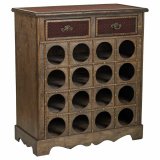 Flaskereol Alexandra House Living Brun Tr Metal 31 x 69 x 63 cm Mbler 2 skuffer 16 flasker #1
