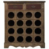 Flaskereol Alexandra House Living Brun Tr Metal 31 x 69 x 63 cm Mbler 2 skuffer 16 flasker #9