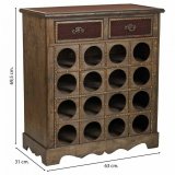 Flaskereol Alexandra House Living Brun Tr Metal 31 x 69 x 63 cm Mbler 2 skuffer 16 flasker #13