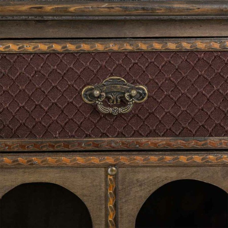 Flaskereol Alexandra House Living Brun Tr Metal 31 x 69 x 63 cm Mbler 2 skuffer 16 flasker #25