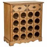 Flaskereol Alexandra House Living Brun Tr Metal 31 x 69 x 63 cm Mbler 2 skuffer 16 flasker #1