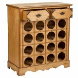 Flaskereol Alexandra House Living Brun Tr Metal 31 x 69 x 63 cm Mbler 2 skuffer 16 flasker #5