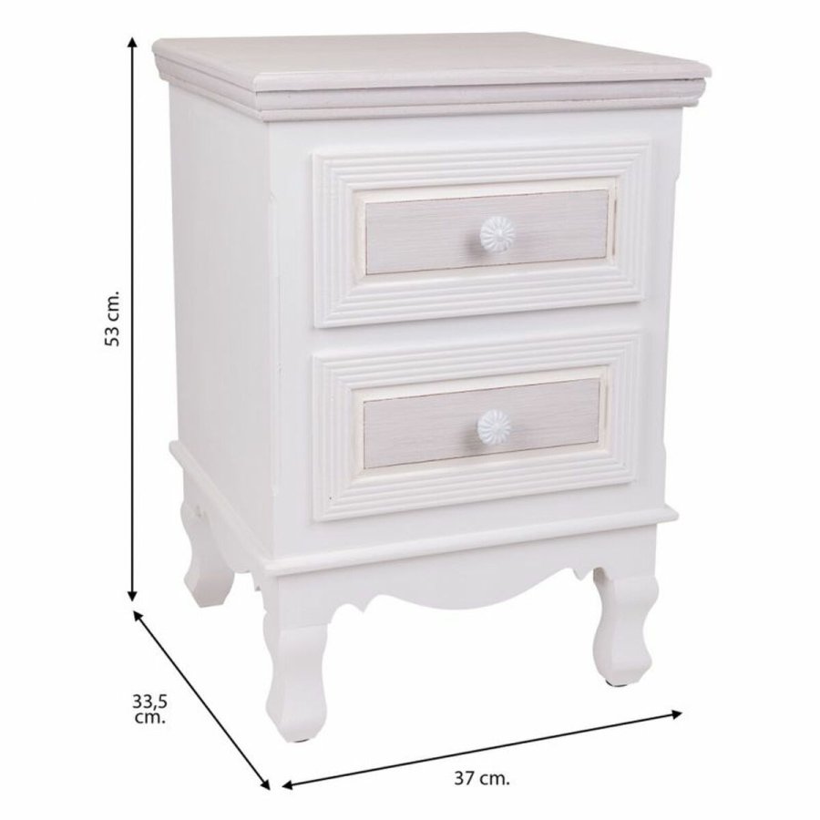 Natbord Alexandra House Living Hvid 33 x 53 x 37 cm #31