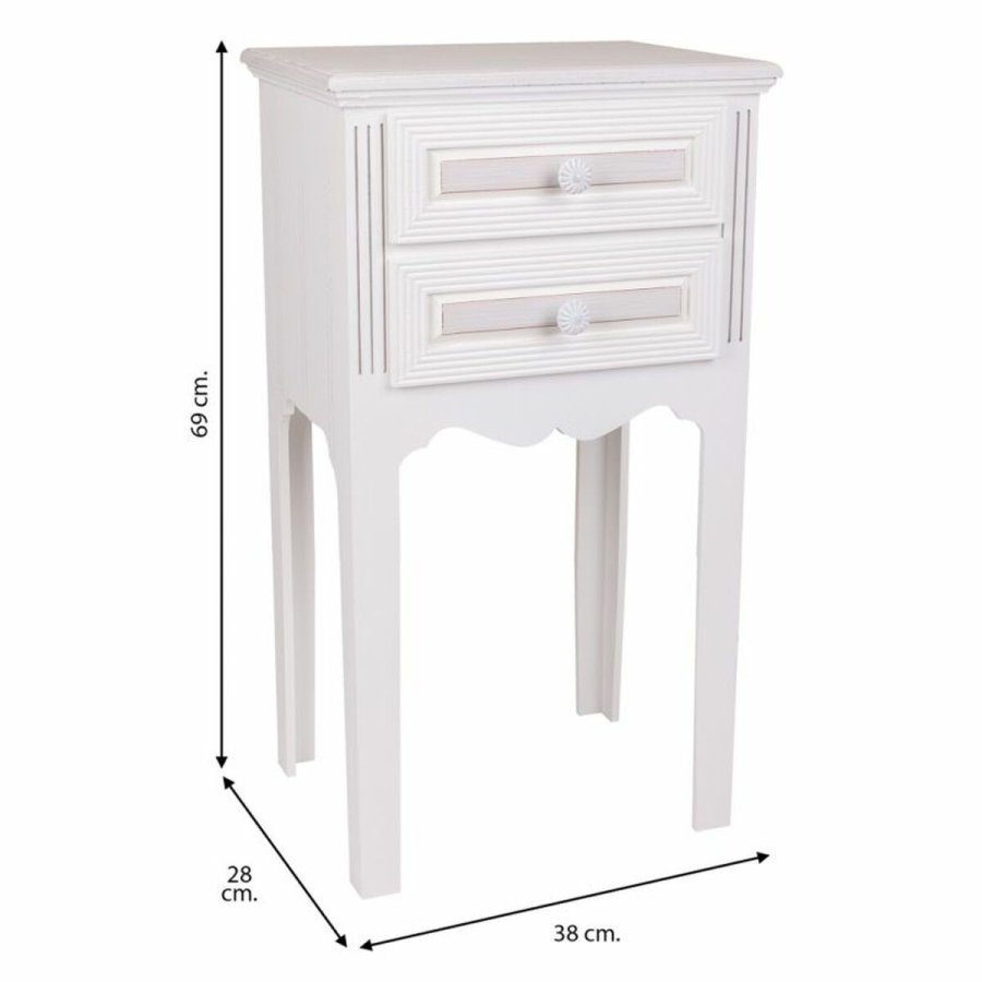 Natbord Alexandra House Living Hvid 28 x 69 x 38 cm #25