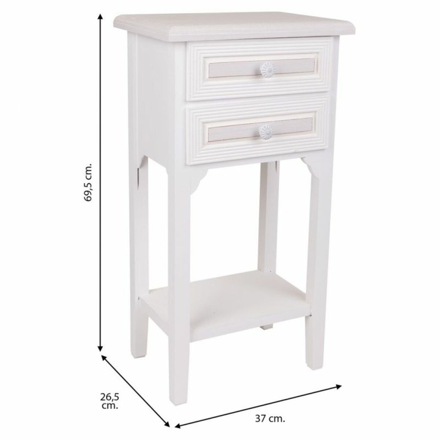 Natbord Alexandra House Living Hvid 26 x 69 x 37 cm #25