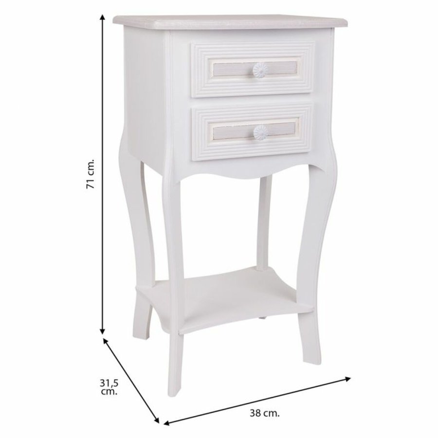 Natbord Alexandra House Living Hvid 31 x 71 x 38 cm #25