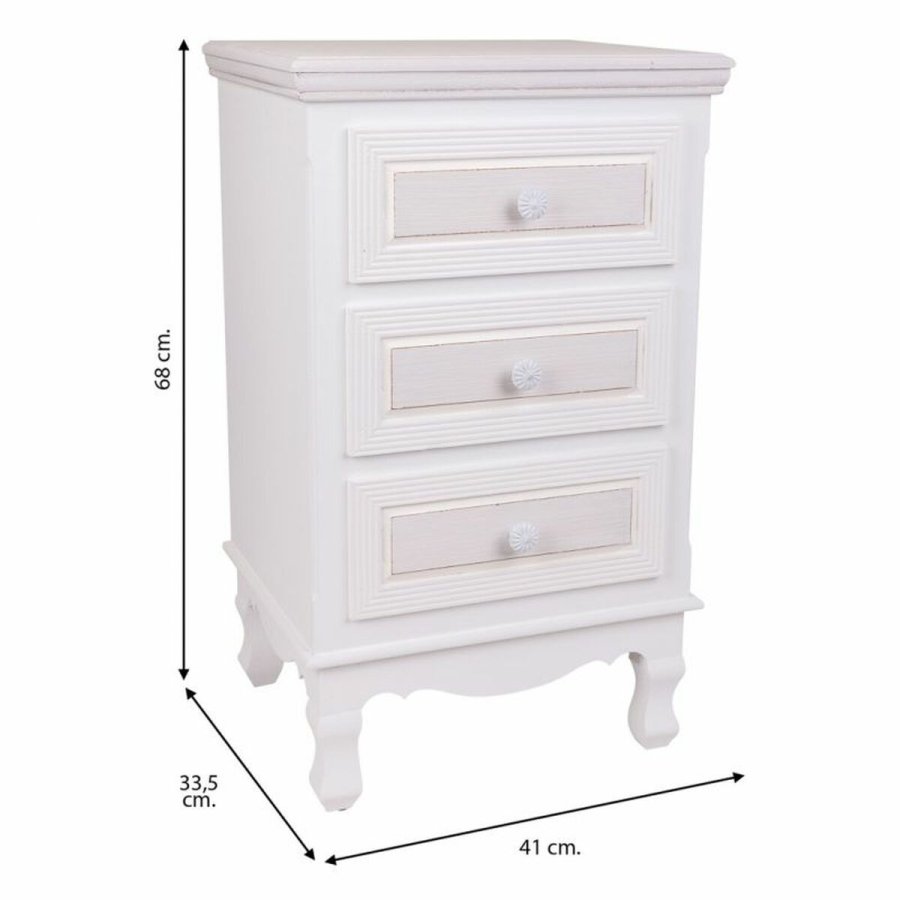 Natbord Alexandra House Living Hvid 33 x 68 x 41 cm #25