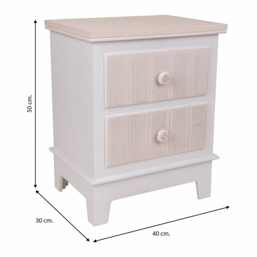 Natbord Alexandra House Living Hvid 30 x 50 x 40 cm #25
