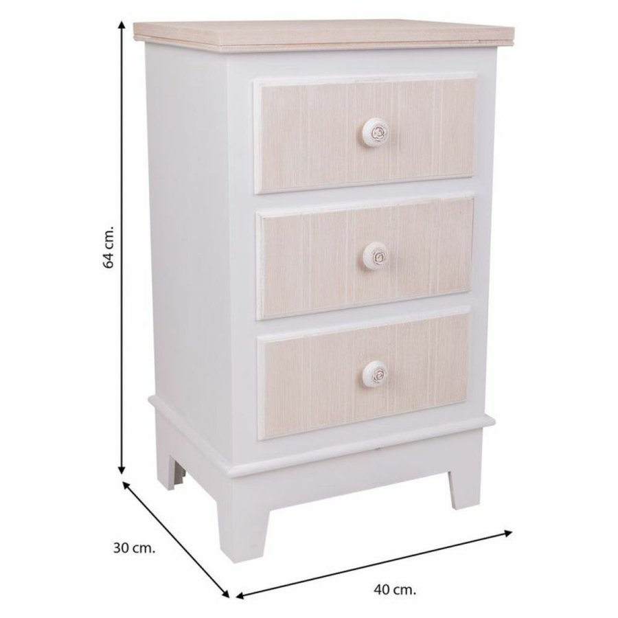 Natbord Alexandra House Living Hvid 30 x 64 x 40 cm #25