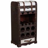 Flaskereol Alexandra House Living Brun PVC Tr Metal Klde 30 x 85 x 44 cm Kiste #1
