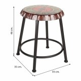 Taburet Alexandra House Living Sort Jern 35 x 46 x 35 cm #25