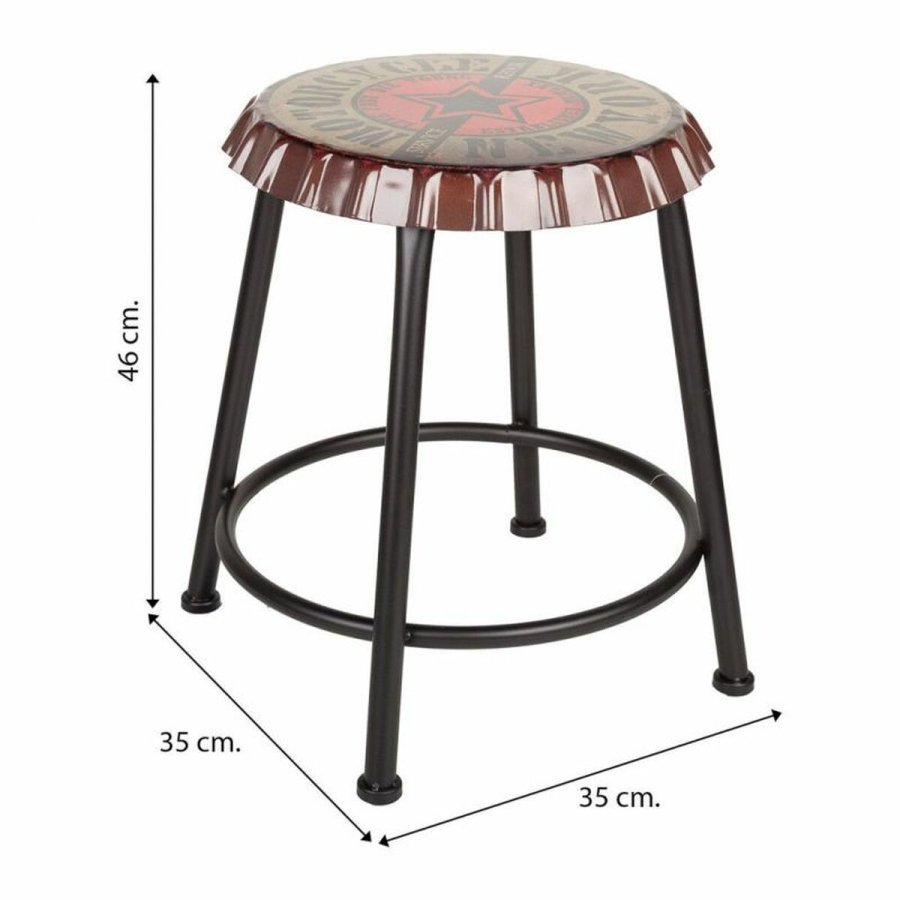 Taburet Alexandra House Living Sort Jern 35 x 46 x 35 cm #25