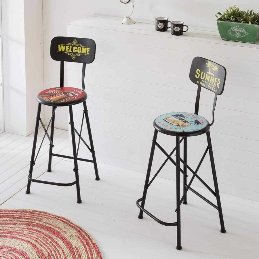 Taburet Alexandra House Living Sort Jern 40 x 100 x 46 cm #7