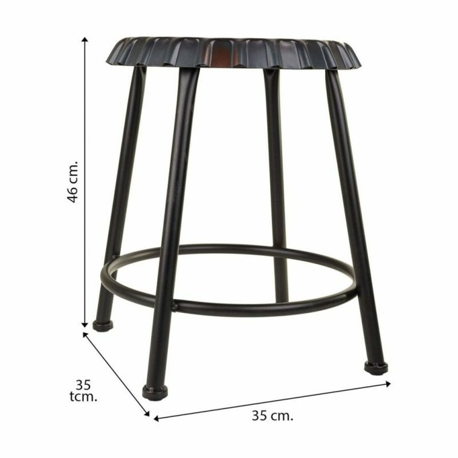 Taburet Alexandra House Living Sort Jern 35 x 46 x 35 cm #25