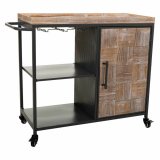 Flaskereol Alexandra House Living Brun Jern Gran 40 x 83 x 100 cm Med hjul #1