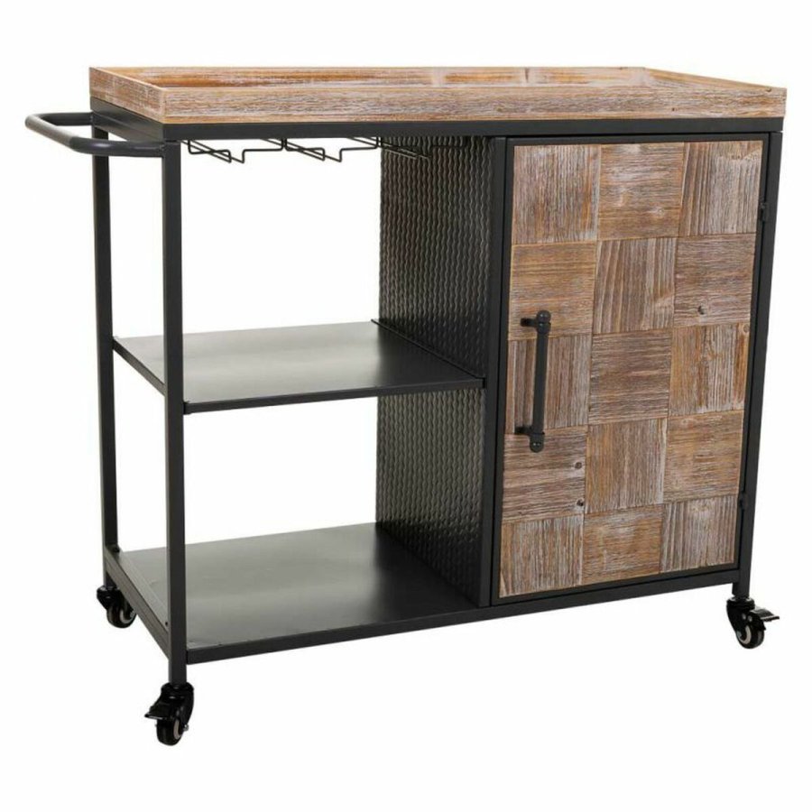 Flaskereol Alexandra House Living Brun Jern Gran 40 x 83 x 100 cm Med hjul #1