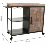 Flaskereol Alexandra House Living Brun Jern Gran 40 x 83 x 100 cm Med hjul #21
