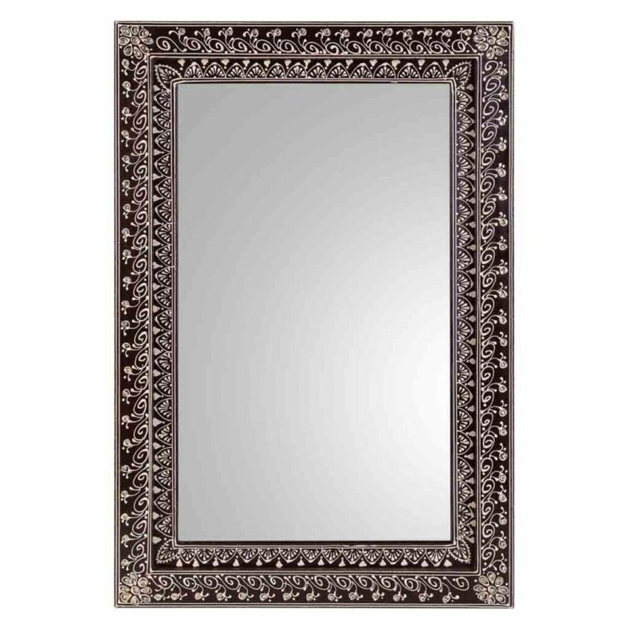 Vgspejl Alexandra House Living Hvid Brun 1 x 62 x 42 cm Rektangulr #1