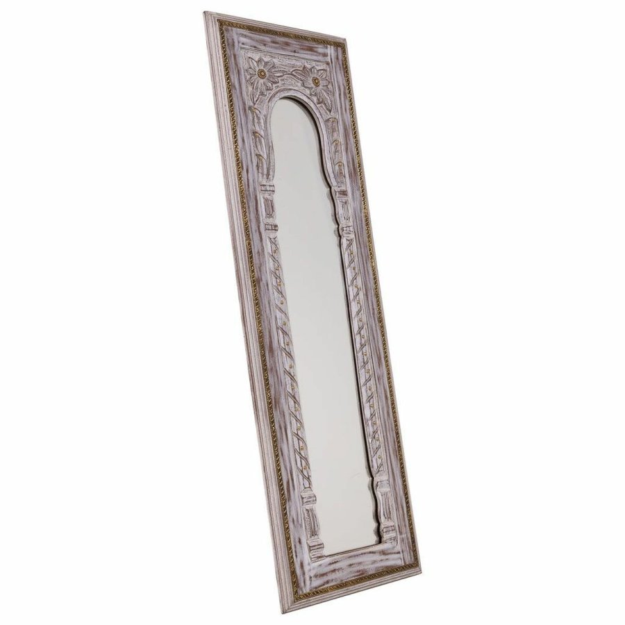 Vgspejl Alexandra House Living Hvid 1 x 90 x 30 cm Rektangulr #1