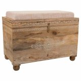 Stol Alexandra House Living Hvid Natur Mangotr Tr MDF 40 x 47 x 72 cm #1