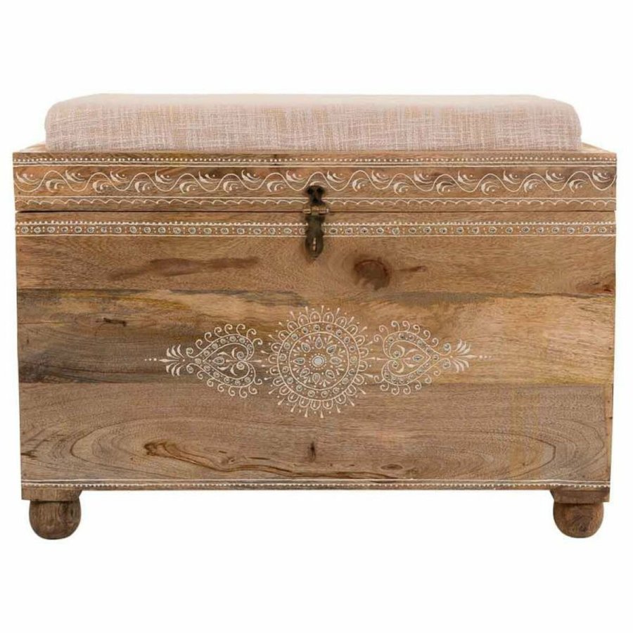 Stol Alexandra House Living Hvid Natur Mangotr Tr MDF 40 x 47 x 72 cm #25