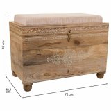 Stol Alexandra House Living Hvid Natur Mangotr Tr MDF 40 x 47 x 72 cm #31