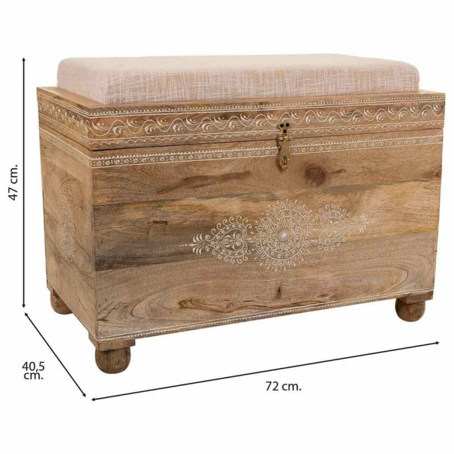 Stol Alexandra House Living Hvid Natur Mangotr Tr MDF 40 x 47 x 72 cm #31
