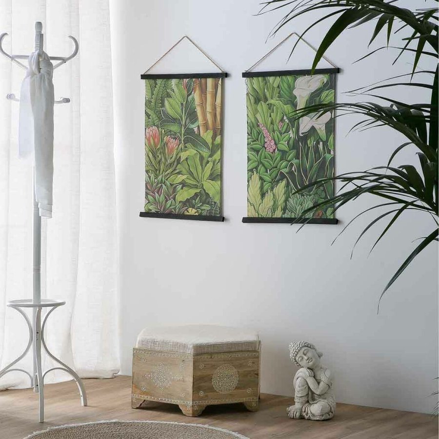 Stol Alexandra House Living Hvid Natur Mangotr Tr MDF 60 x 29 x 70 cm #13