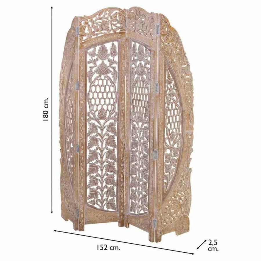 Sammenfoldelig skrm Alexandra House Living Hvid 2 x 180 x 153 cm #3