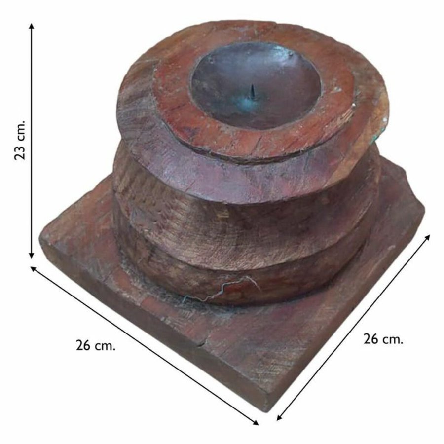 Lysestage Alexandra House Living Brun Genbrugt Tr 26 x 23 x 26 cm #4