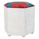 Taburet Alexandra House Living Hvid Mangotr 46 x 41 x 46 cm #1