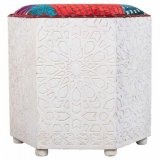 Taburet Alexandra House Living Hvid Mangotr 46 x 41 x 46 cm #8