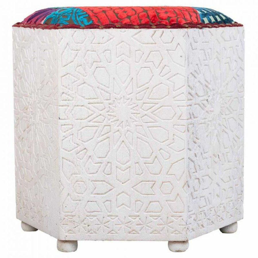Taburet Alexandra House Living Hvid Mangotr 46 x 41 x 46 cm #8