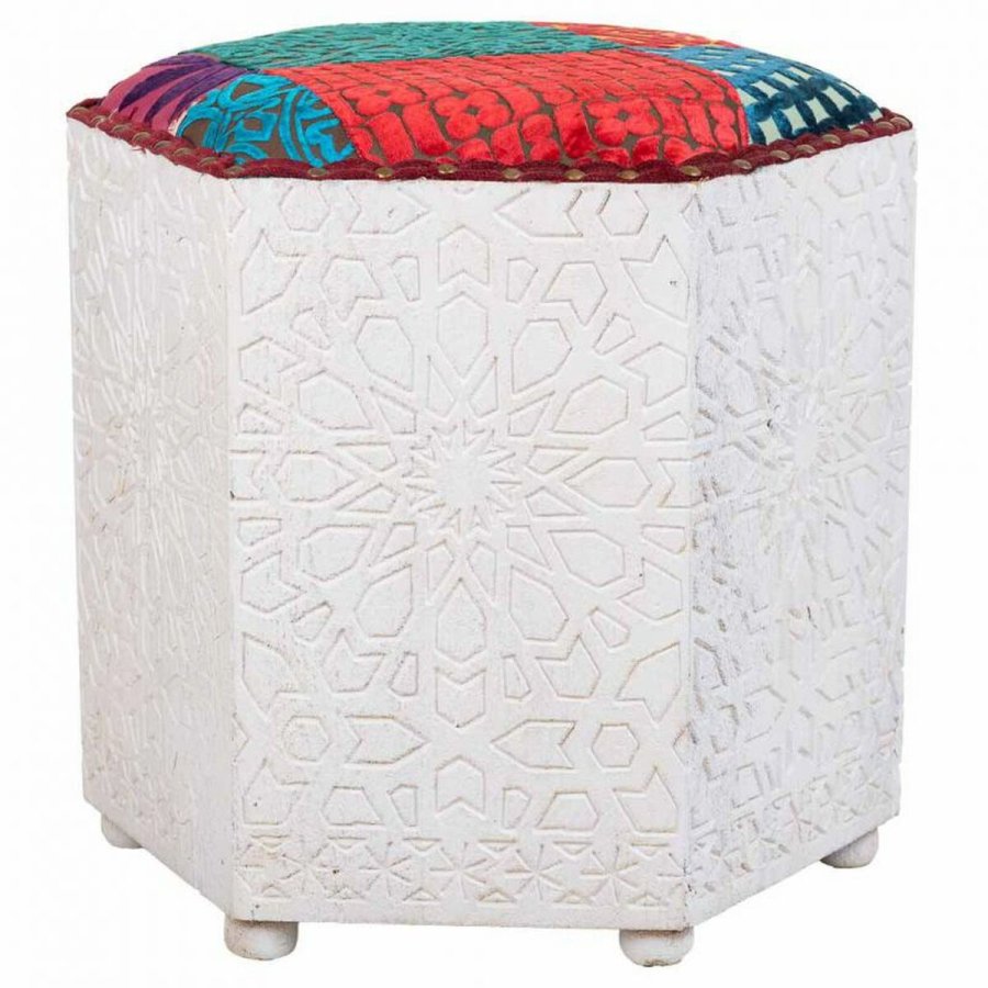Taburet Alexandra House Living Hvid Mangotr 46 x 41 x 46 cm #22