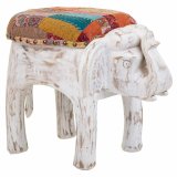 Taburet Alexandra House Living Hvid Mangotr Materiale 51 x 37 x 36 cm Elefant #1