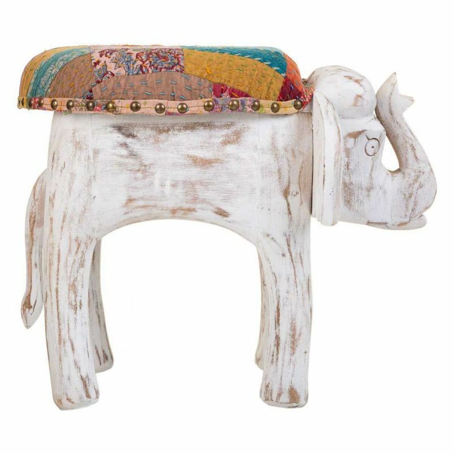 Taburet Alexandra House Living Hvid Mangotr Materiale 51 x 37 x 36 cm Elefant #15