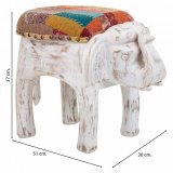 Taburet Alexandra House Living Hvid Mangotr Materiale 51 x 37 x 36 cm Elefant #22