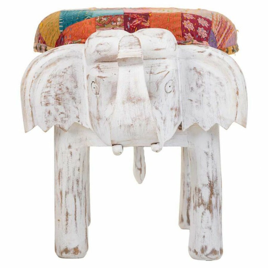 Taburet Alexandra House Living Hvid Mangotr Materiale 51 x 37 x 36 cm Elefant #36