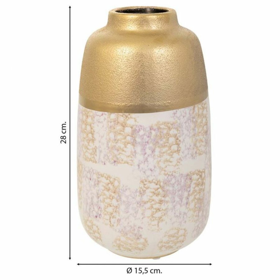 Vase Alexandra House Living Guld Keramik 15 x 28 x 15 cm #5