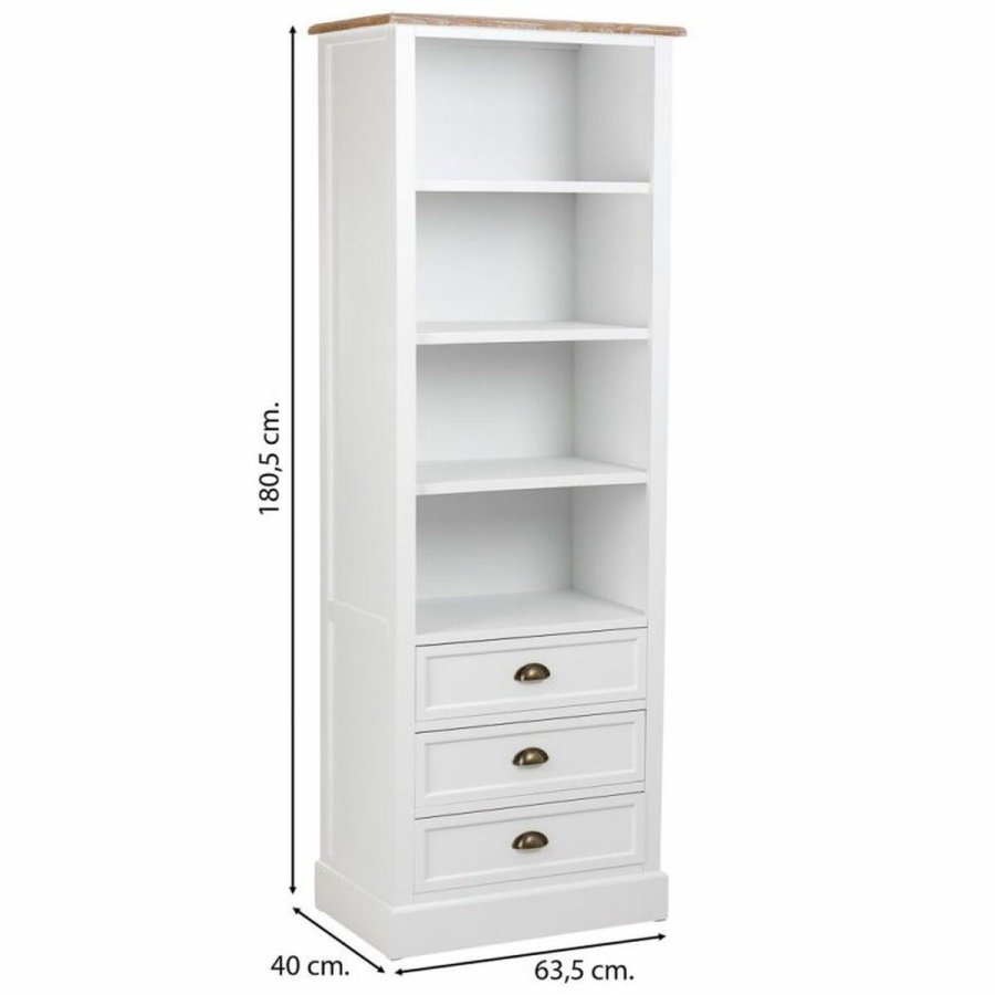 Hylder Alexandra House Living Hvid Brun Zink Legering Tr MDF 40 x 180 x 63 cm #4