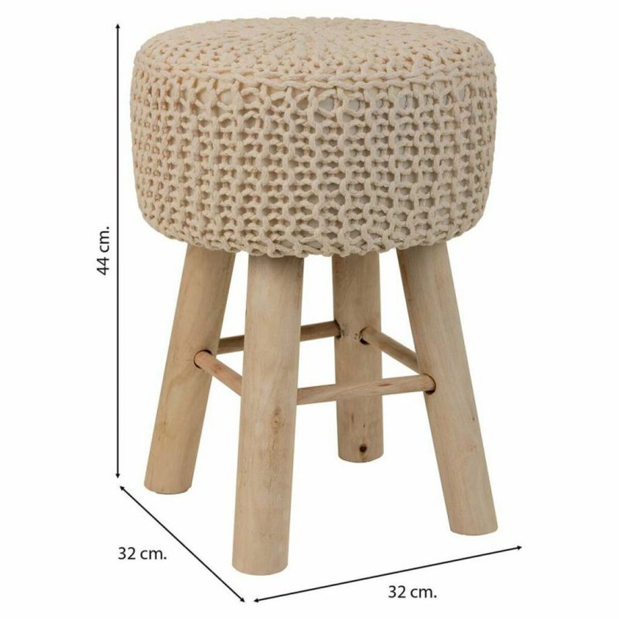 Taburet Alexandra House Living Fldefarvet Bambus Fyrretr Svamp Tr MDF 32 x 44 x 32 cm #22
